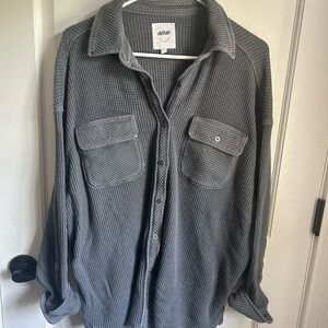 Aerie Ribbed Knit Top in Gray